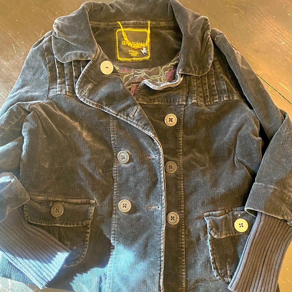 Vintage navy short coat. GUC. Size xs $150